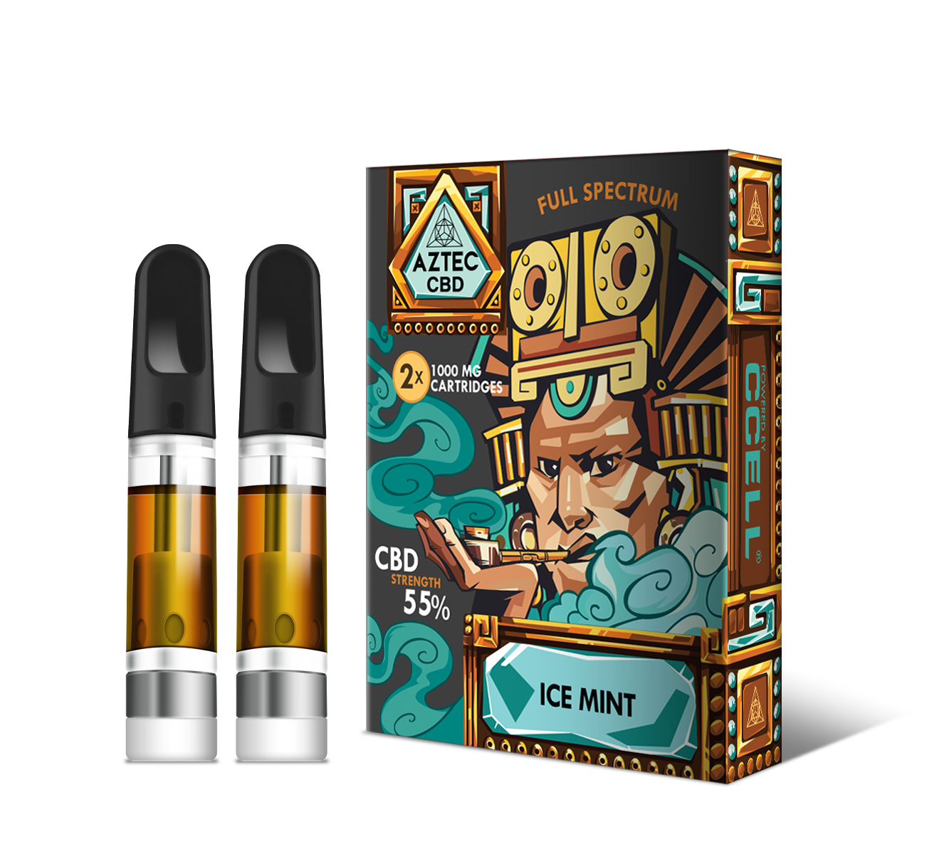 Aztec 55% CBD Cartridges-2 Pack - Ice Mint