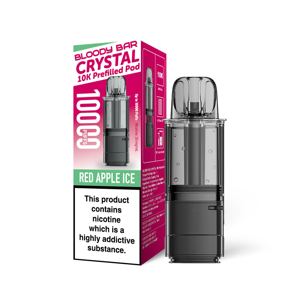 Bloody Bar Crystal 10K Refill Pods: Red Apple Ice - 20mg