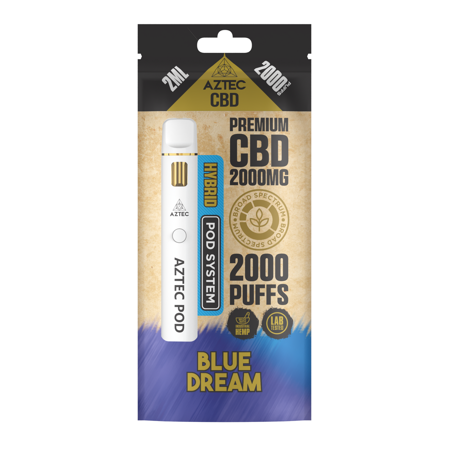 Aztec CBD Premium CBD Pod System 2000mg 2ml - Blue Dream