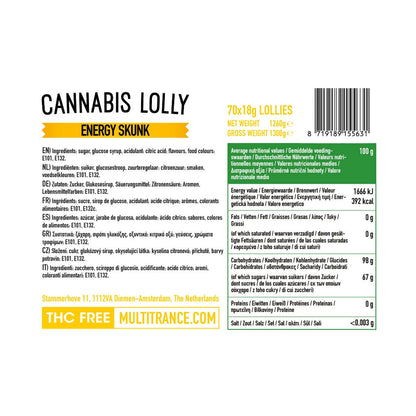 Multitrance Haze Lollipops - Energy Skunk (70 pcs)