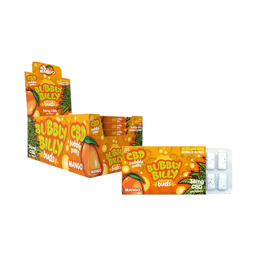 Bubbly Billy Bud's CBD Chewing Gum: Mango - 36mg (24 Pack)