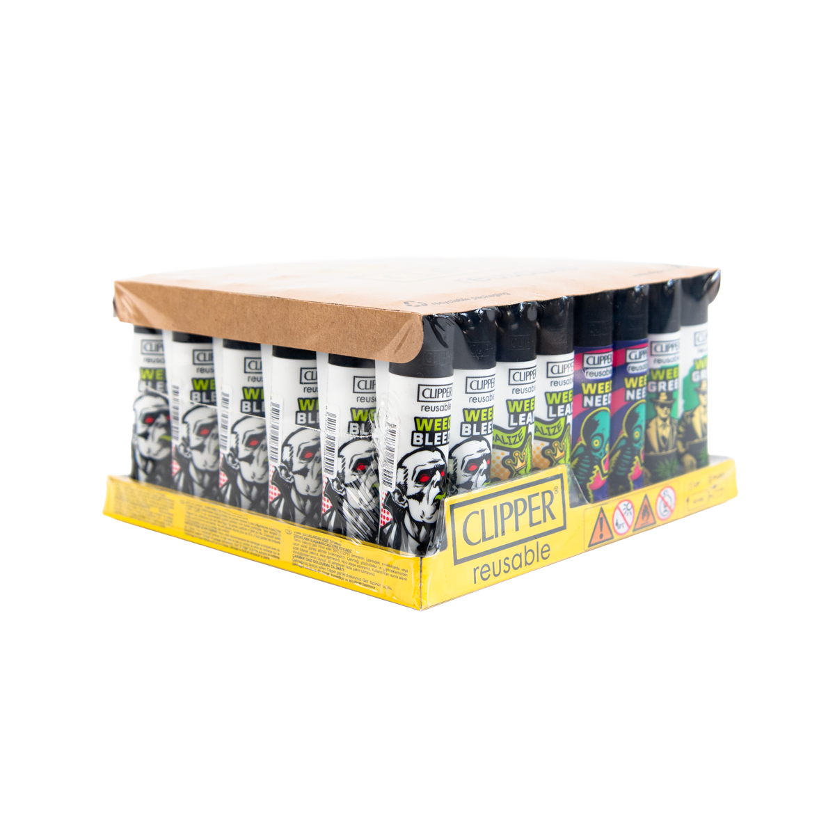 Clipper: Weed Rhyme BW LB Lighters (48 Pack)