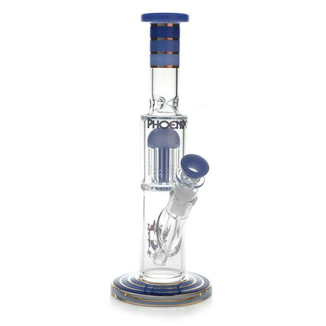 Phoenix Star: 12" Single 8 Arm Percolator Glass Bong