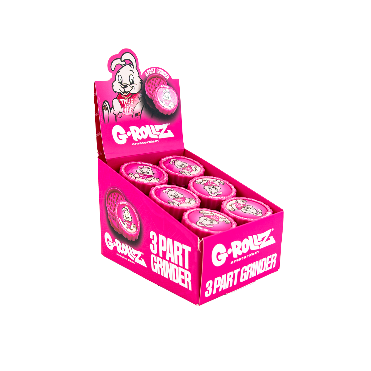 G-Rollz Thug For Life 3 Part Grinders - (18 Pack)