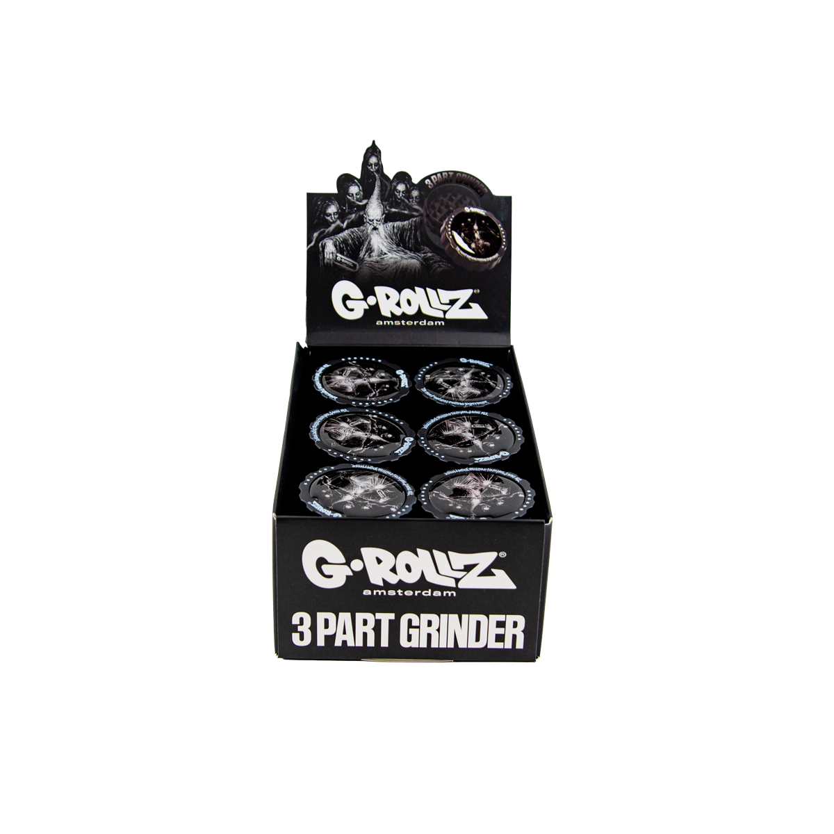 G-Rollz Dark Matter 3 Part Grinders - (18 Pack)