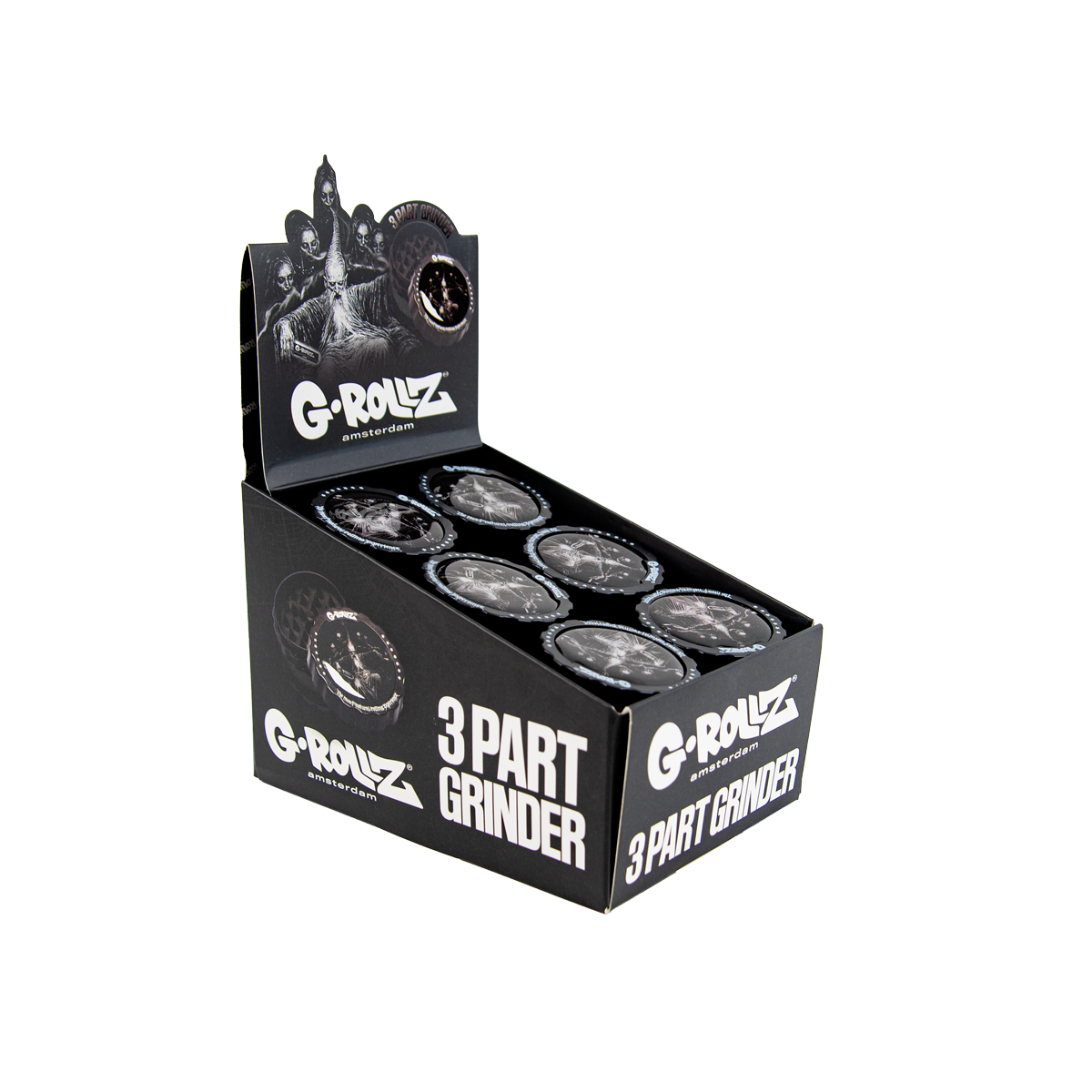 G-Rollz Dark Matter 3 Part Grinders - (18 Pack)