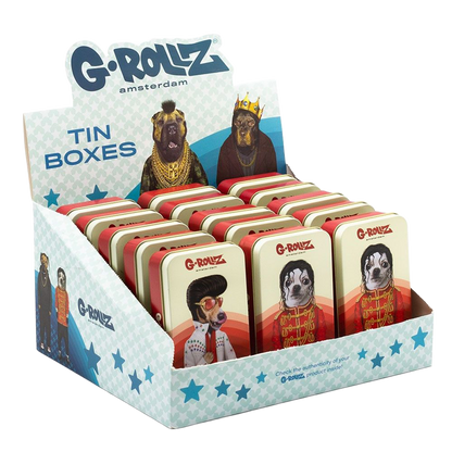 G-Rollz Pets Rock 2 Designs Tobacco Tins (15 Pack)