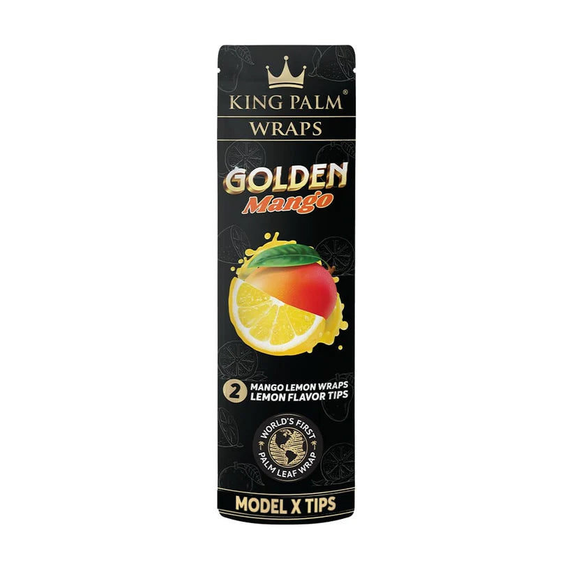 King Palm XL Palm Leaf Wraps + Model X Tips - Golden Mango (15pcs)