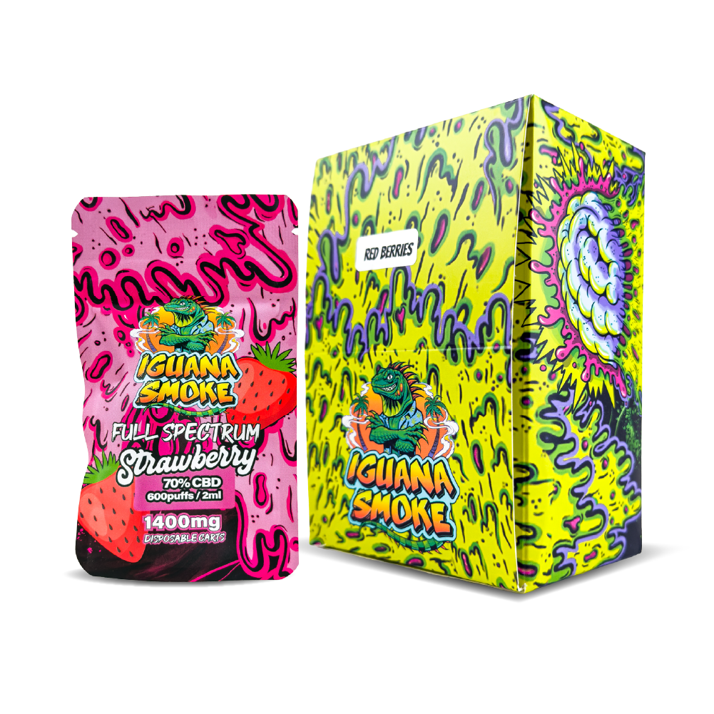 Iguana Smoke CBD Vape Cartridges 2ml: Strawberry - 1400mg