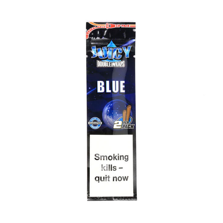 Juicy Double Wraps 2 Packs (25 Pack) Flavored Blunt Wraps Triple Dip System Blue Default Title