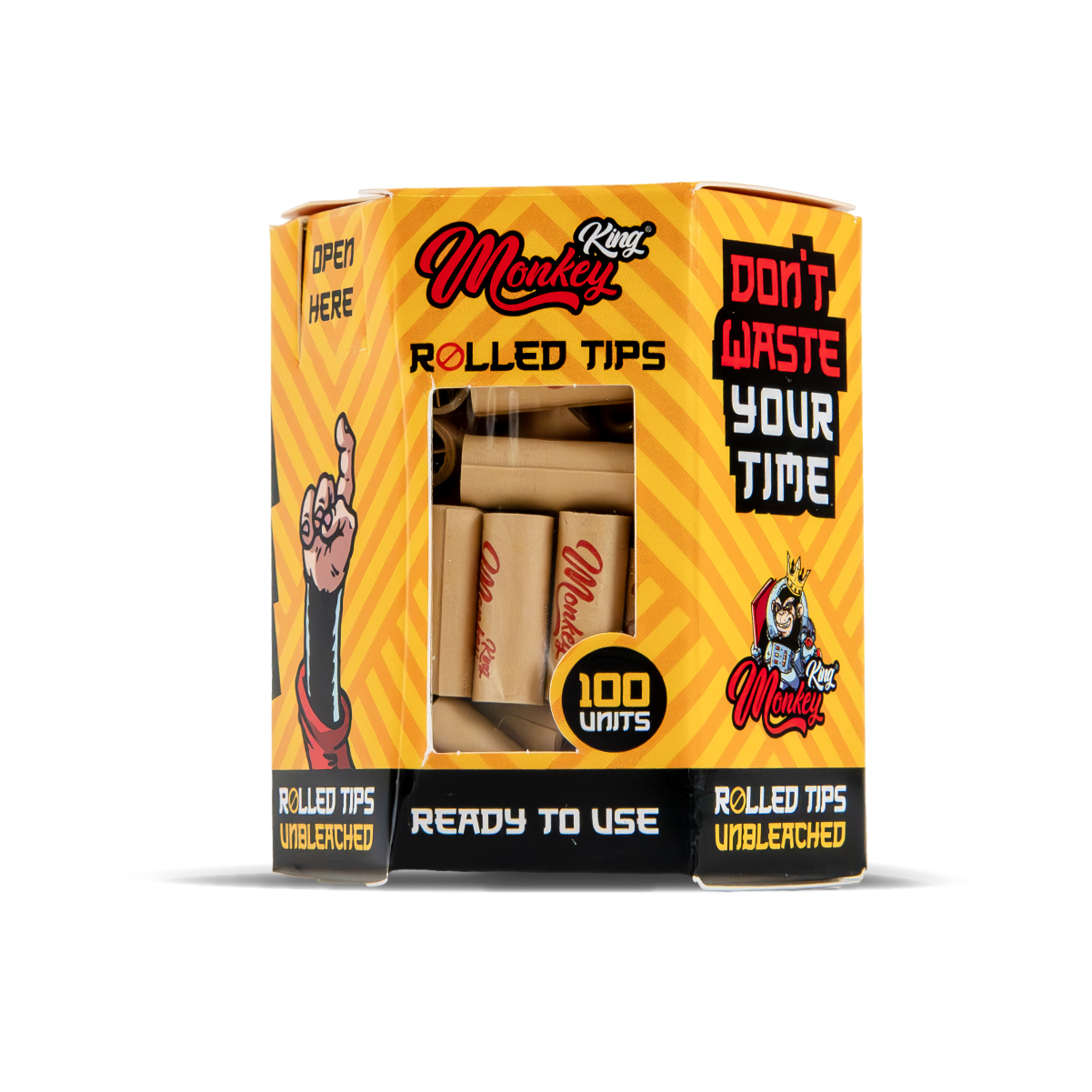 Monkey King Pre-Rolled Filter Tips: Unbleached (14 Pack)