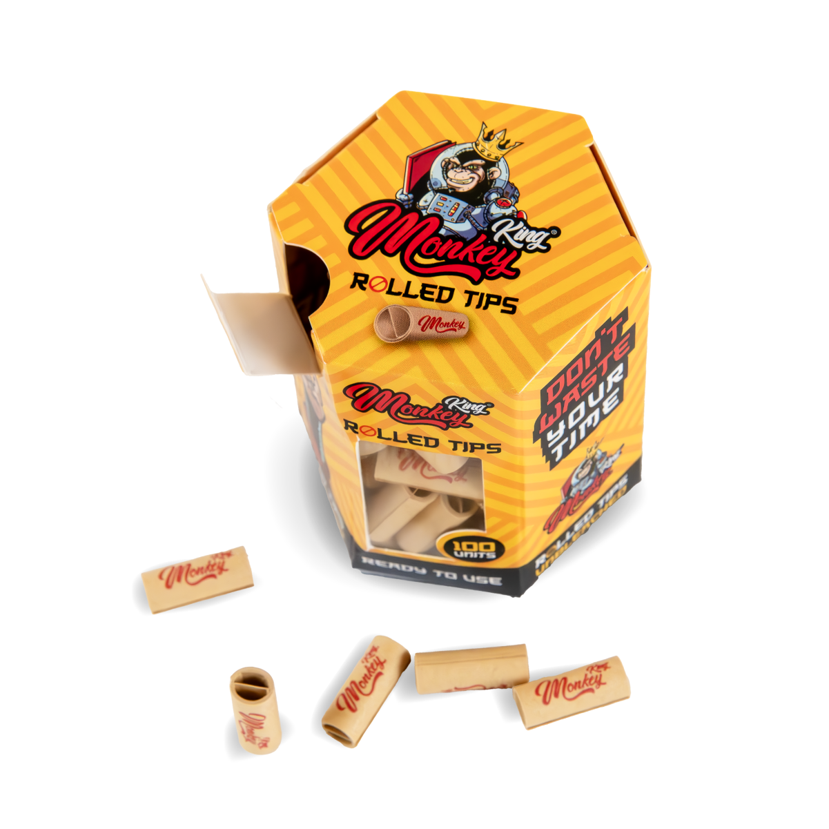 Monkey King Pre-Rolled Filter Tips: Unbleached (14 Pack)