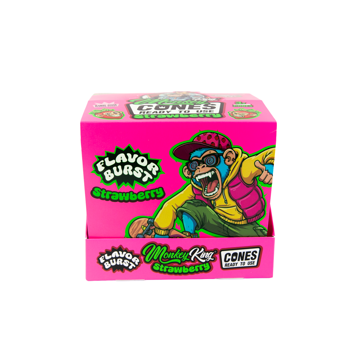 Monkey King: King Size Flavor Burst Cones (24 Pack) - Strawberry