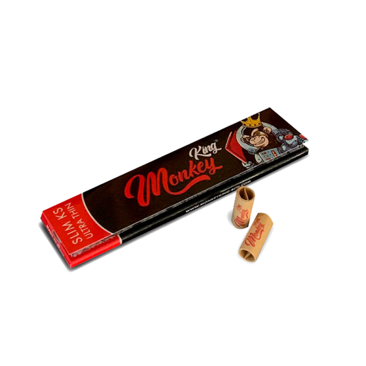 Monkey King Rolling Papers + Pre-Rolled Tips: King Size Unbleached (12 Pack)