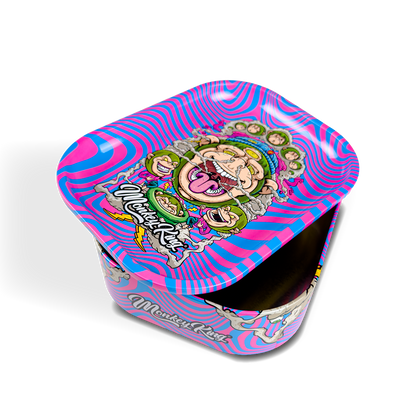 Monkey King Rolling Tray Box + Hemp Cones: Psychedelic (Single Piece)