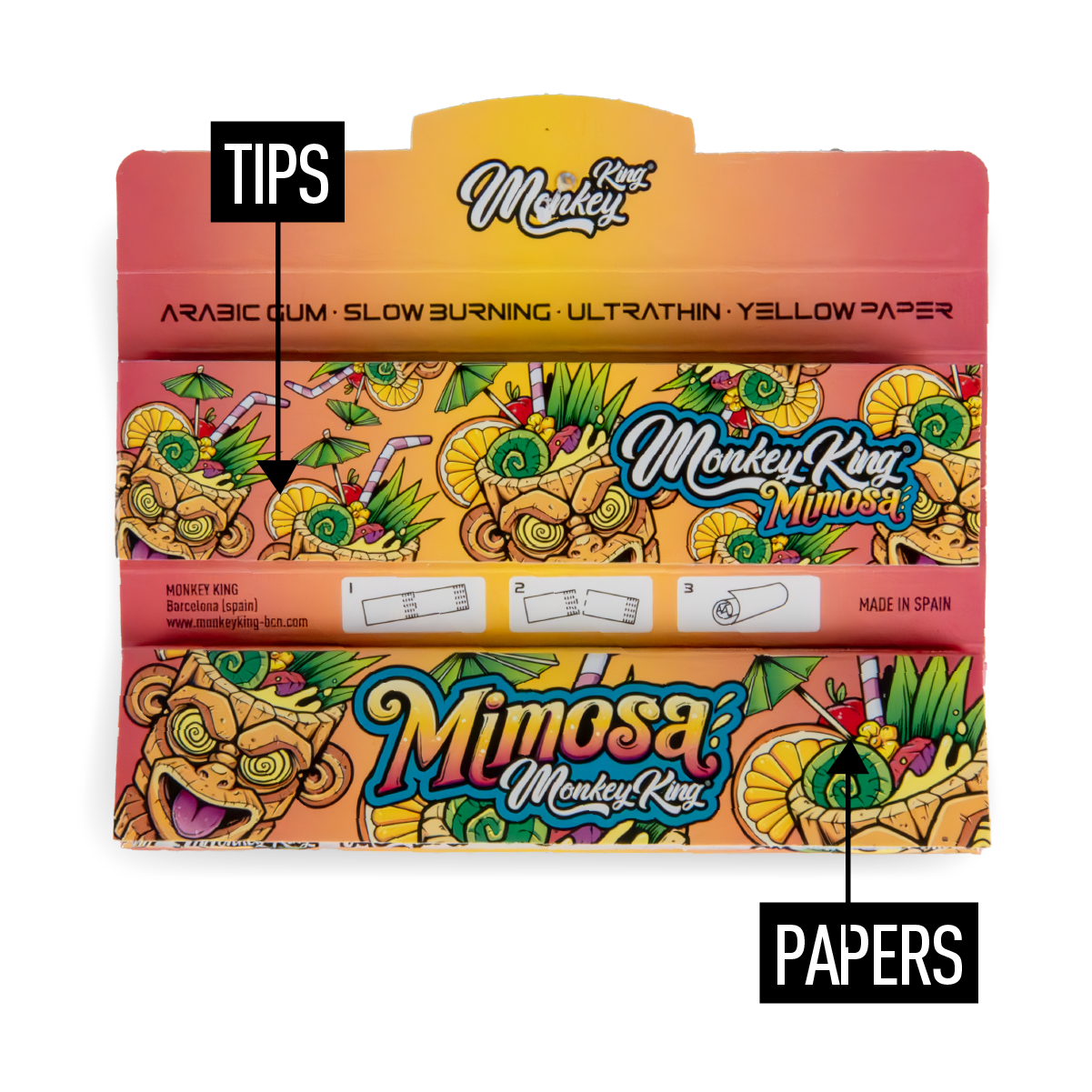 Monkey King Scented Smell Papers & Tips: Mimosa - King Size (24 Pack)