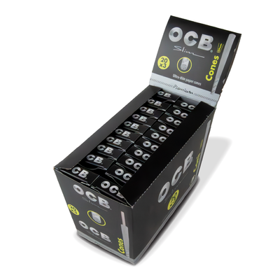 OCB Prerolled Cones: Premium Black King Size Slim - 3 Cones (20 Pack)