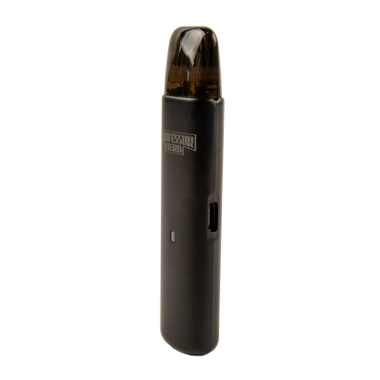 Black vape component on a white background