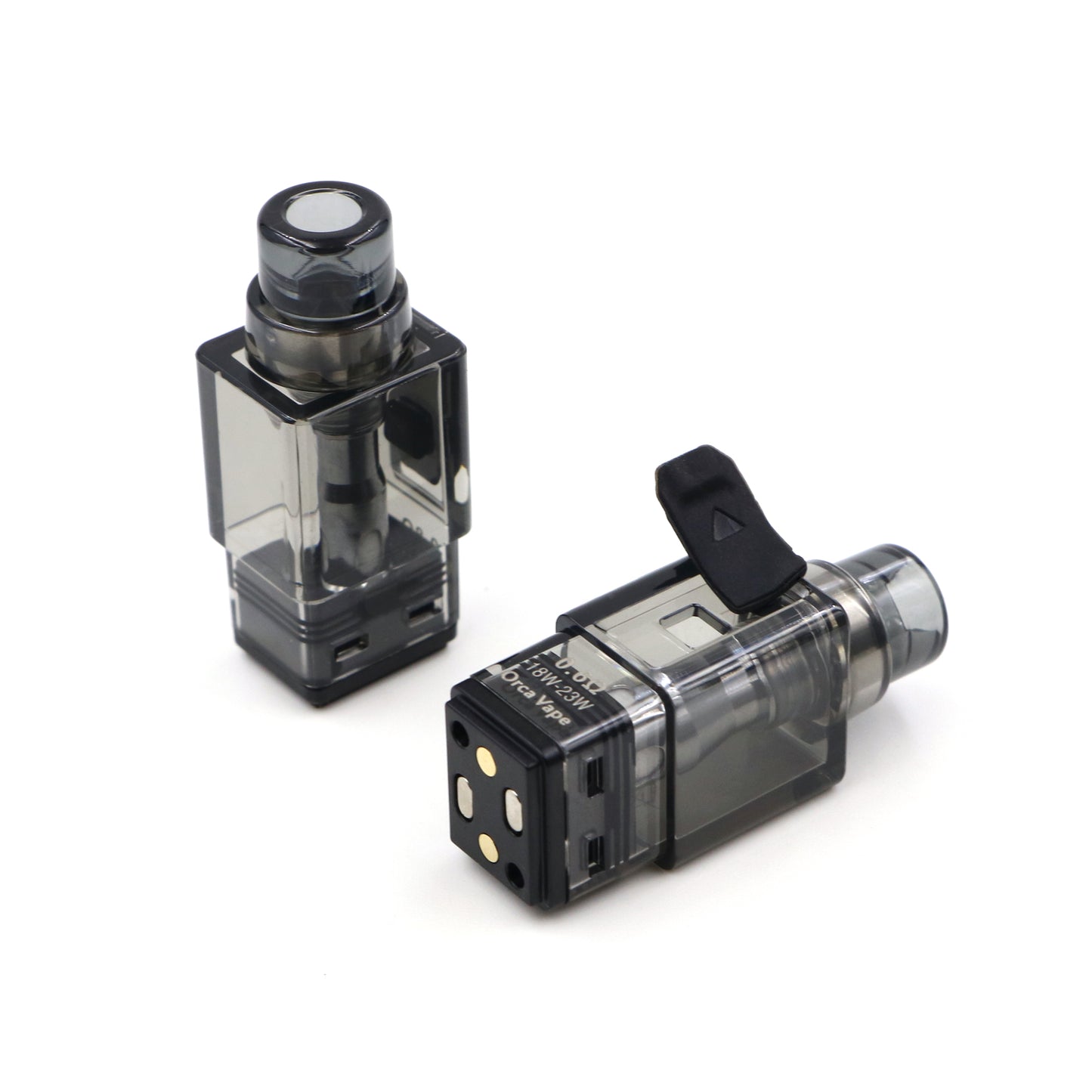 Two vaping devices on a white background