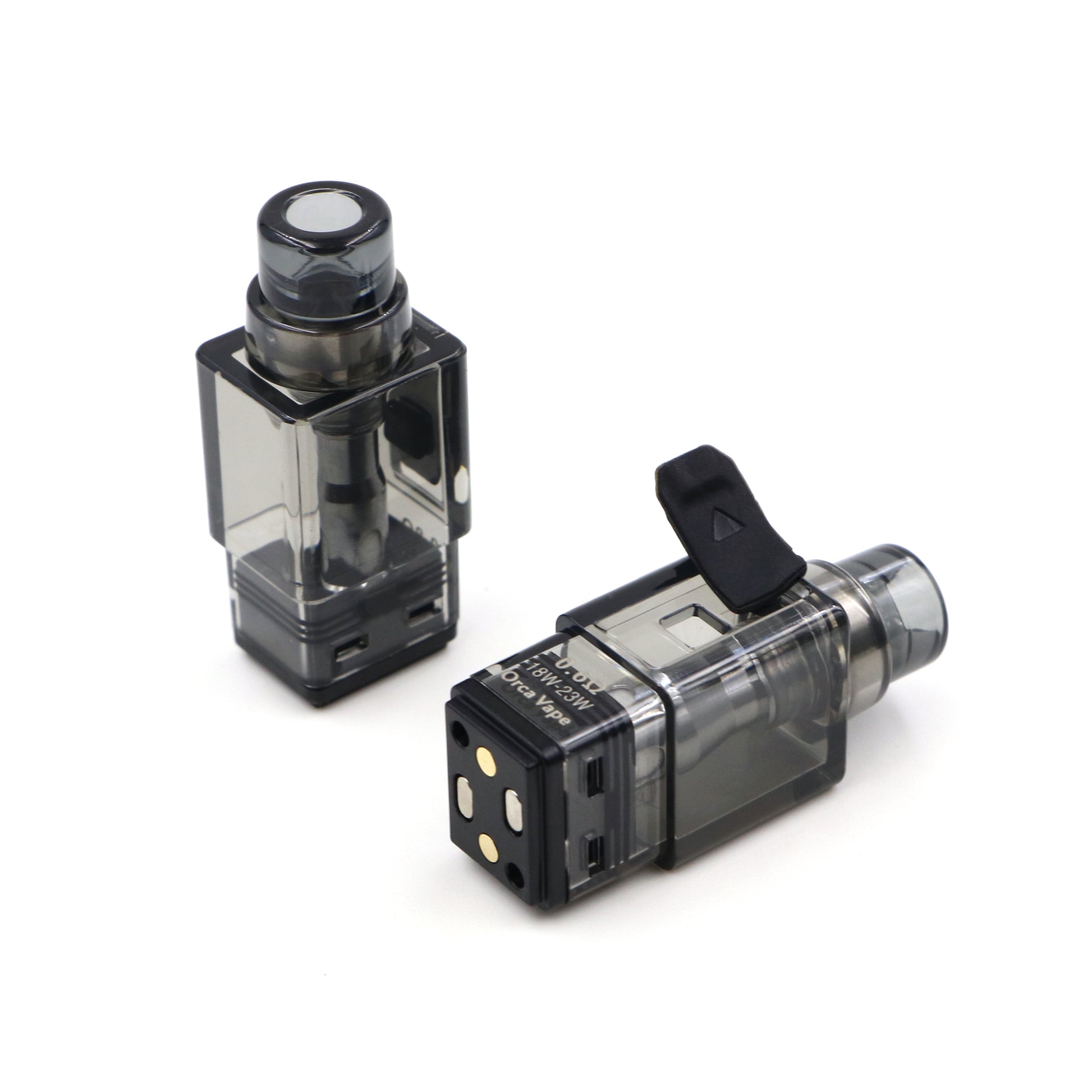 Two vaping devices on a white background