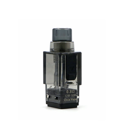A single vape tank mod with a dark gray translucent body, black base, and dark gray top button, shown on a plain white background. The text '0.