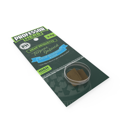 Professor Herb Hemp Briquette Hash 3.5g Sour Blueberry Kush
