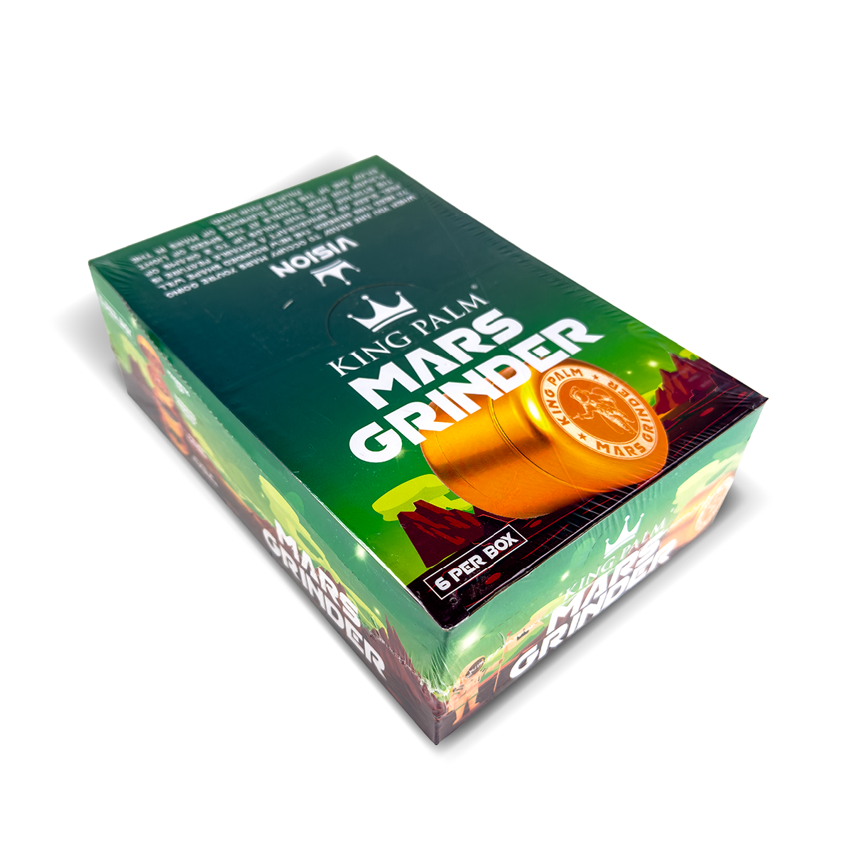 King Palm 4-Piece Grinders: Orange Mars (6 Pack)