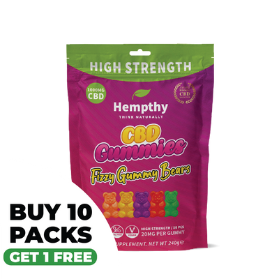 Hempthy CBD Fizzy Gummy Bears 1000mg