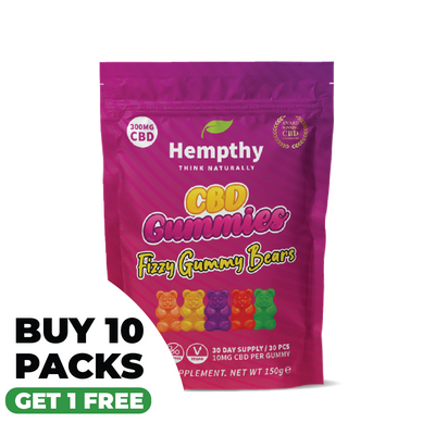Hempthy CBD Fizzy Gummy Bears 300mg