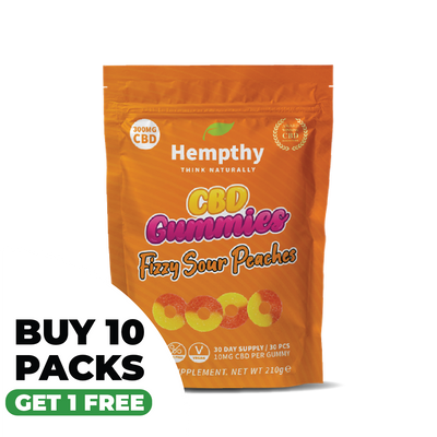 Hempthy CBD Fizzy Sour Peaches 300mg