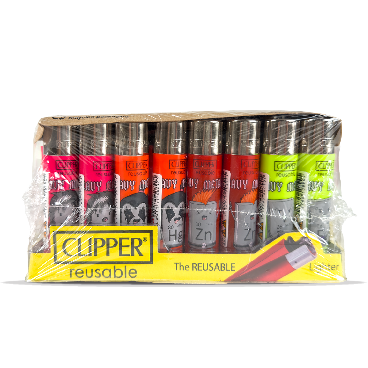 Clipper Lighters - Heavy Metals (40 pcs)