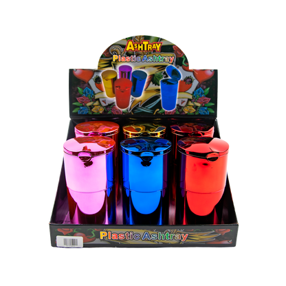 Sparkys Plastic Ashtray Metallic Mixed Colours (6 Pack)
