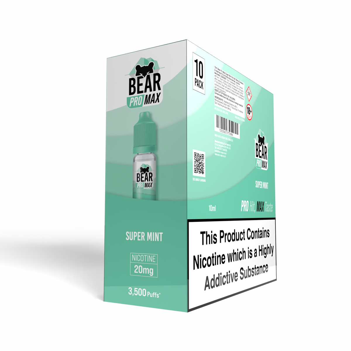 BEAR Pro MAX Salts: Super Mint - 10mg (10 Pack)