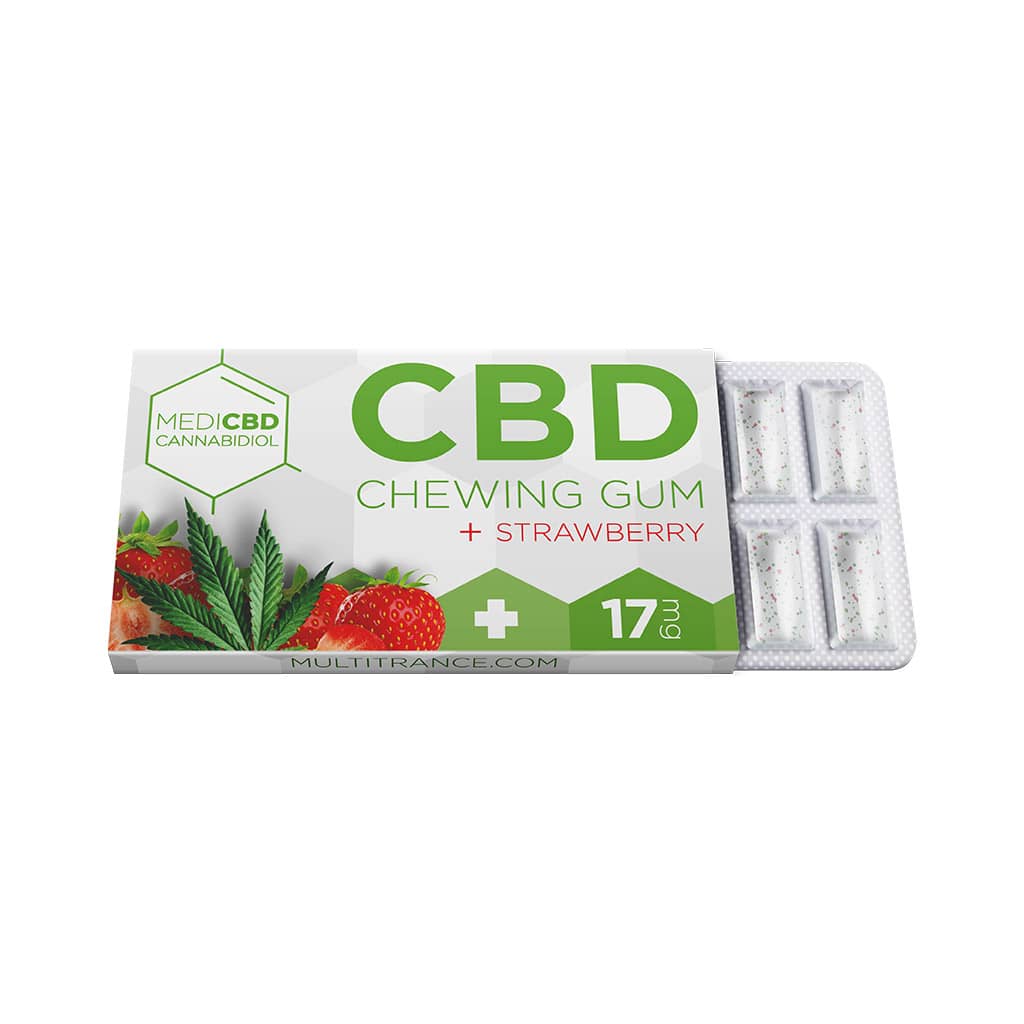 MediCBD CBD Strawberry Chewing Gum 17mg (Full Box)