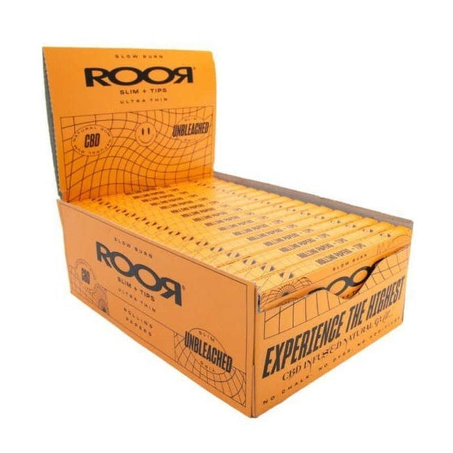 ROOR CBD Infused Ultra Thin King Size Rolling Papers & Tips - Unbleached-ROOR-Blazed Wholesale