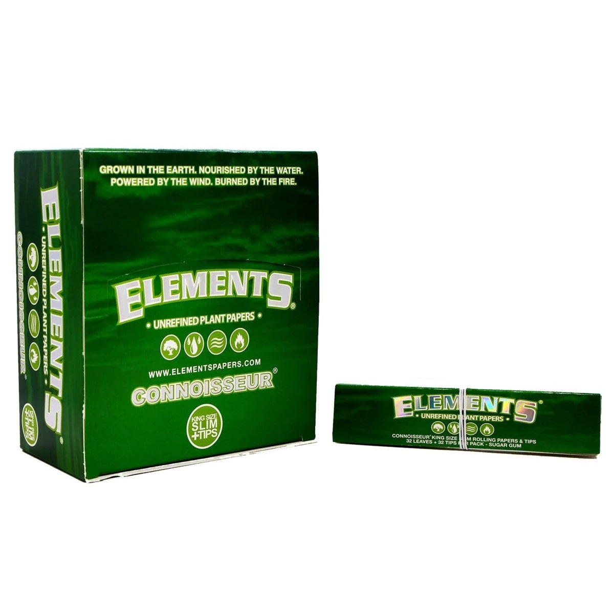 Elements Connoisseur Ultra Thin Unrefined Plant Rolling Papers & Tips-Elements-Blazed Wholesale