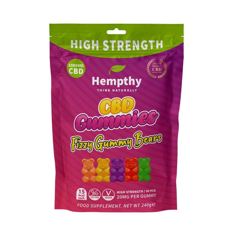 Hempthy CBD Fizzy Gummy Bears 1000mg-Hempthy-Blazed Wholesale